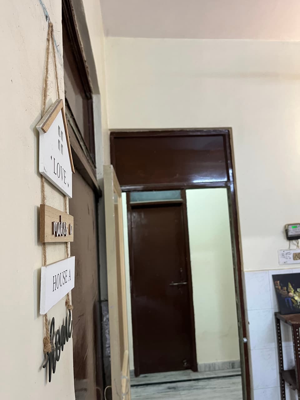 Room door and passage viewed from the study area.