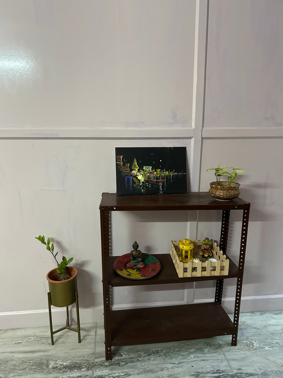 Studio entry-side angle showing the practical furnished setup.