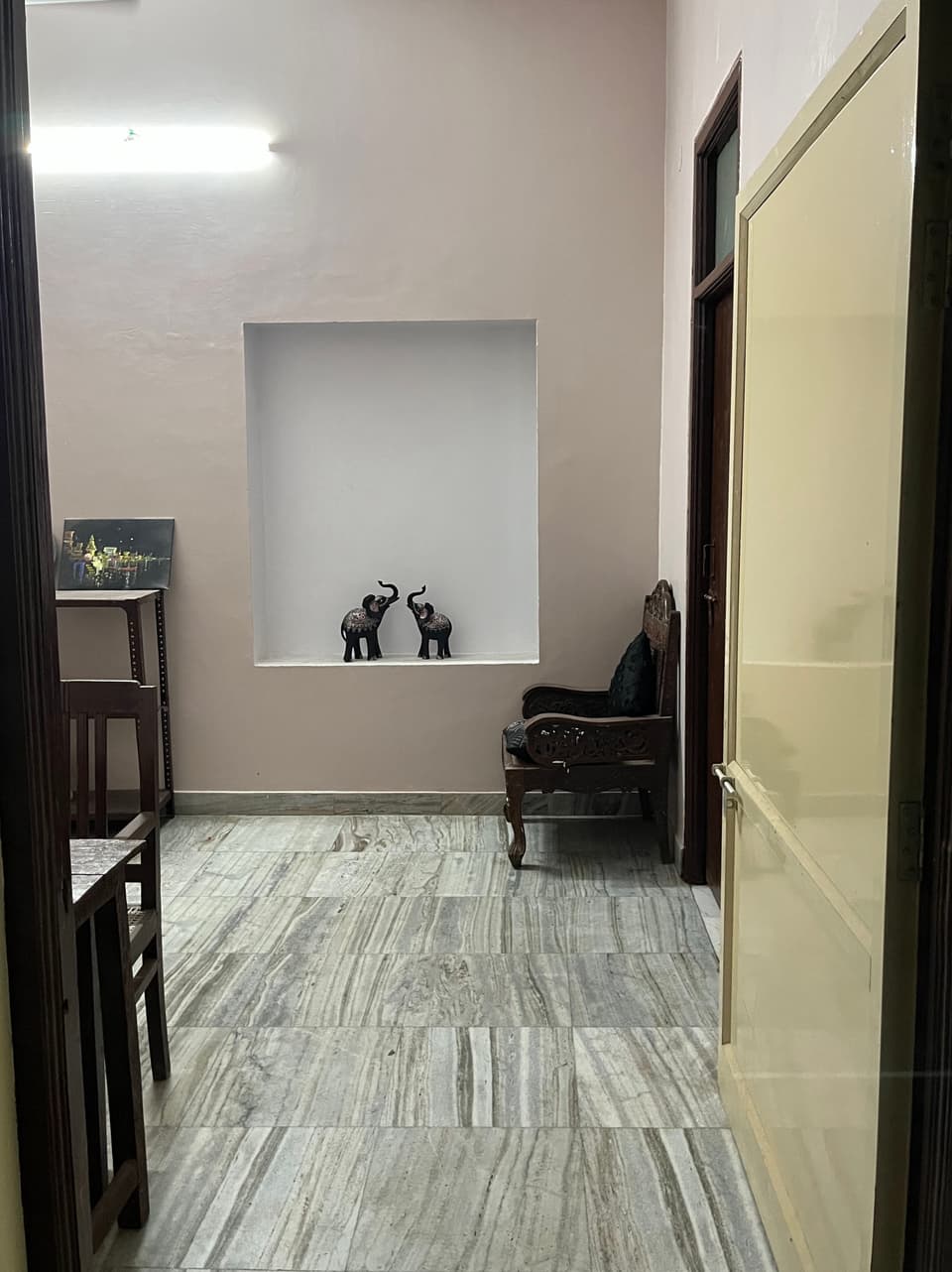 Kitchen-side view inside the 1 RK studio.